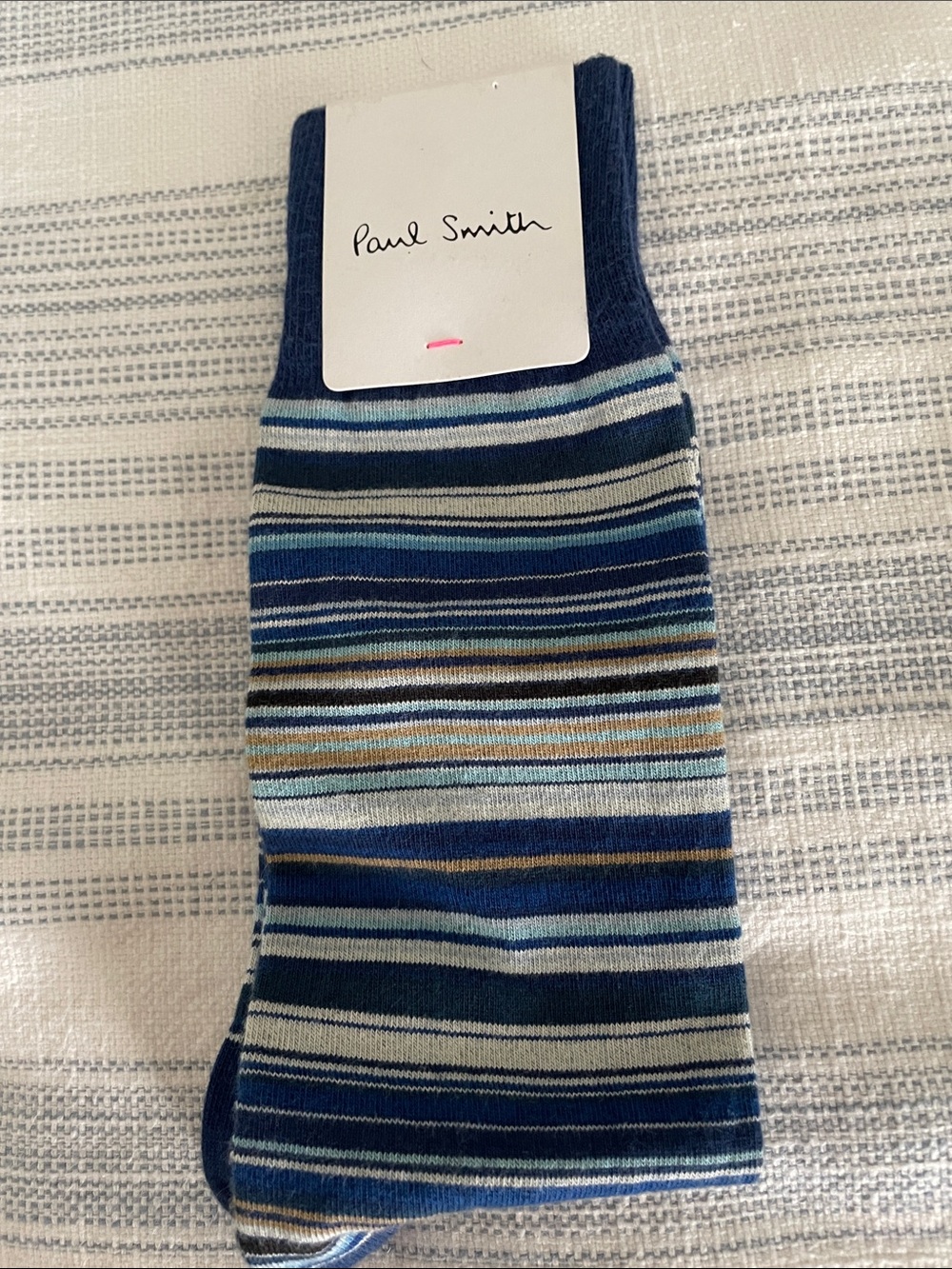 Paul Smith Navy and Multi-Stripe Dress Socks